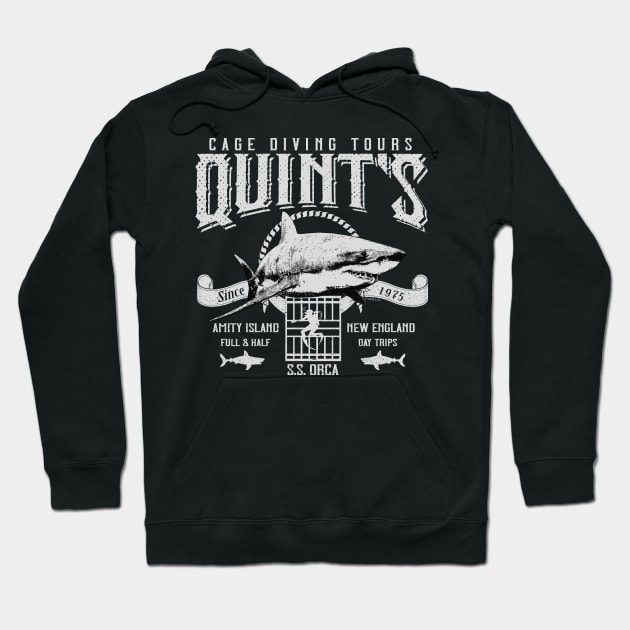 Quint's Cage Diving Tours Hoodie by Alema Art